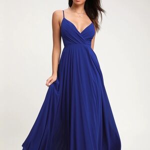 Lulus All About Love Royal Blue Maxi Dress